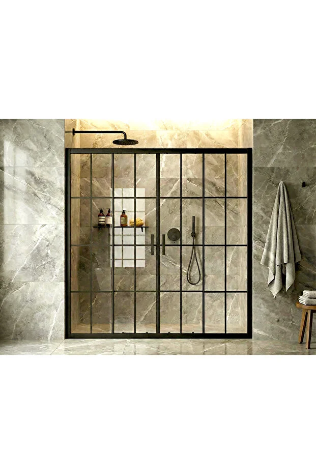 Duşakabin Ön Cephe 5mm Siyah Çizgi Yükseklik 190cm